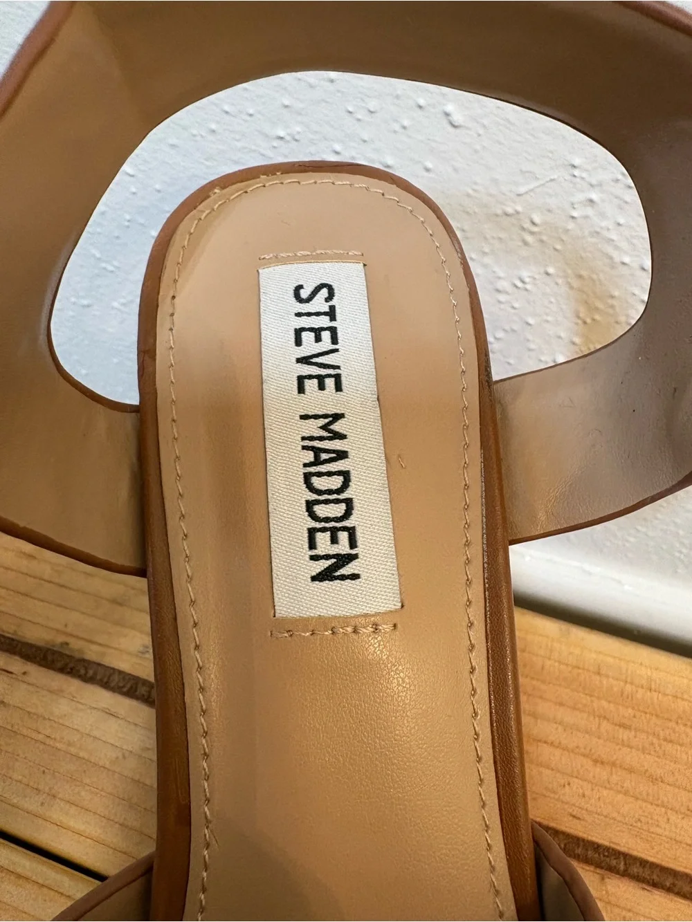 Steve Madden Brown Leather Platform Block Heel Sandals